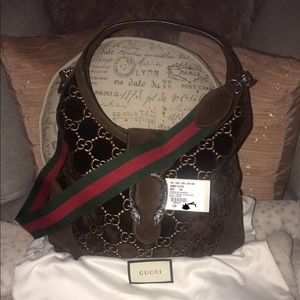 New Authentic Gucci brown suede Dionysus hobo bag